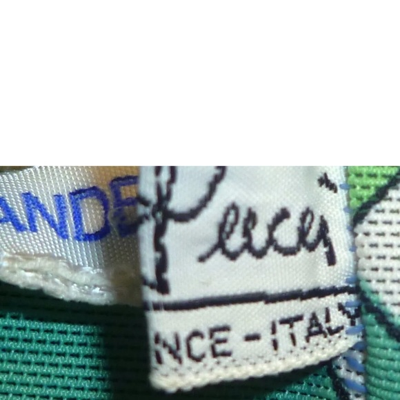 💜 Vintage Emilio Pucci Pile Headband Blue Green White Harlequin Pattern - Picture 8 of 10